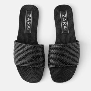 NWT Zara Woven Flat Sandal